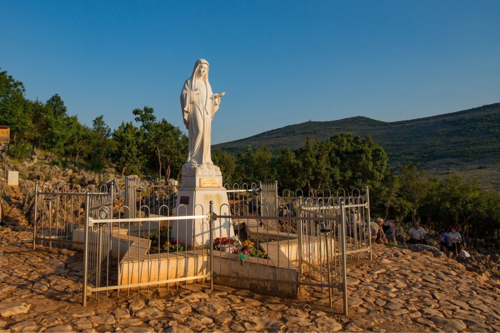 things to do in Medjugorje our lady of peace Medjugorje statue Joe Walsh Tours Pilgrimages